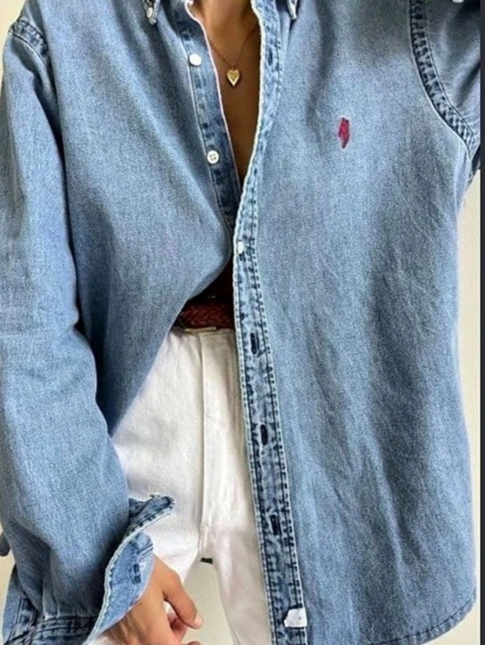 Ralph Lauren Vintage Denim Button Down Shirt 100% Cotton